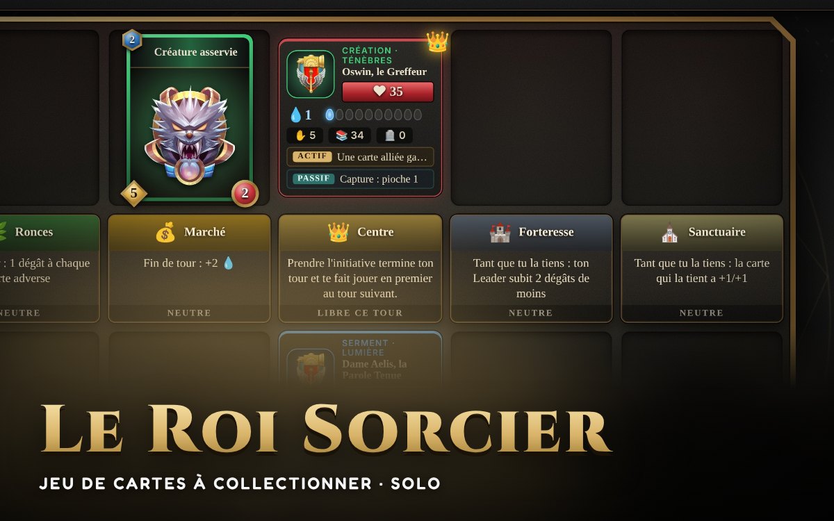 Écran du prototype Le Roi Sorcier